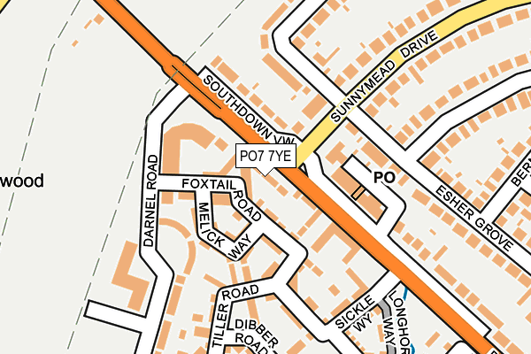 PO7 7YE map - OS OpenMap – Local (Ordnance Survey) PO7 7YE map - OS OpenMap – Local (Ordnance Survey)