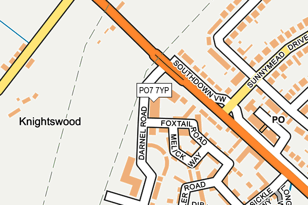 PO7 7YP map - OS OpenMap – Local (Ordnance Survey) PO7 7YP map - OS OpenMap – Local (Ordnance Survey)