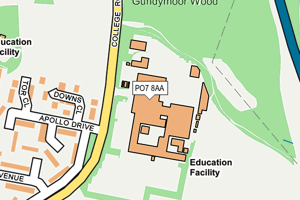 PO7 8AA map - OS OpenMap – Local (Ordnance Survey) PO7 8AA map - OS OpenMap – Local (Ordnance Survey)