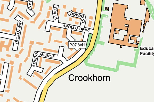 PO7 8AH map - OS OpenMap – Local (Ordnance Survey) PO7 8AH map - OS OpenMap – Local (Ordnance Survey)