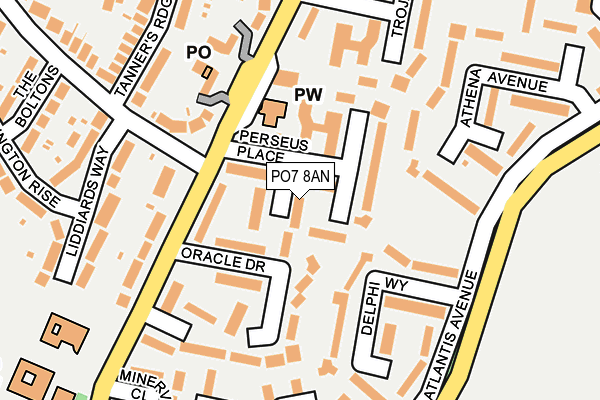 PO7 8AN map - OS OpenMap – Local (Ordnance Survey) PO7 8AN map - OS OpenMap – Local (Ordnance Survey)