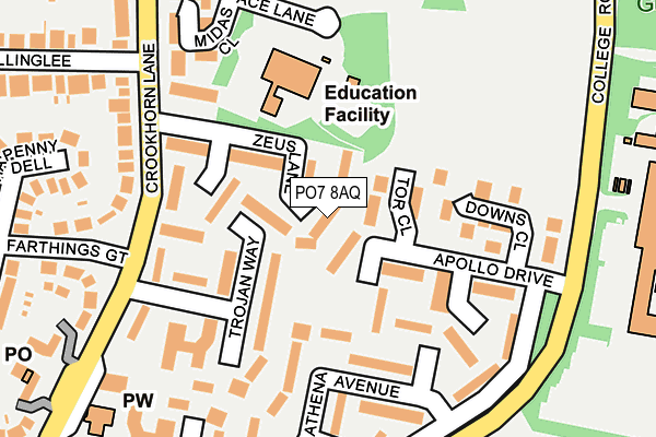 PO7 8AQ map - OS OpenMap – Local (Ordnance Survey) PO7 8AQ map - OS OpenMap – Local (Ordnance Survey)