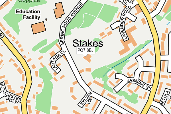 PO7 8BJ map - OS OpenMap – Local (Ordnance Survey) PO7 8BJ map - OS OpenMap – Local (Ordnance Survey)