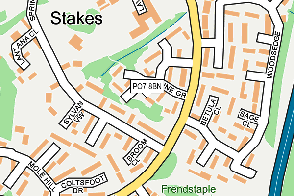 PO7 8BN map - OS OpenMap – Local (Ordnance Survey)