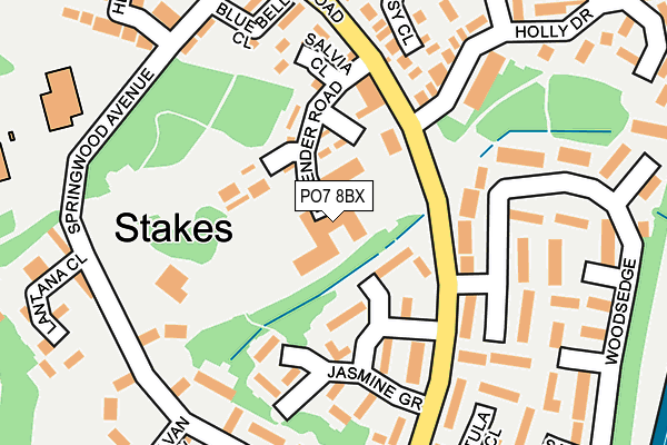 PO7 8BX map - OS OpenMap – Local (Ordnance Survey) PO7 8BX map - OS OpenMap – Local (Ordnance Survey)