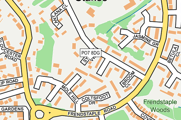PO7 8DG map - OS OpenMap – Local (Ordnance Survey) PO7 8DG map - OS OpenMap – Local (Ordnance Survey)