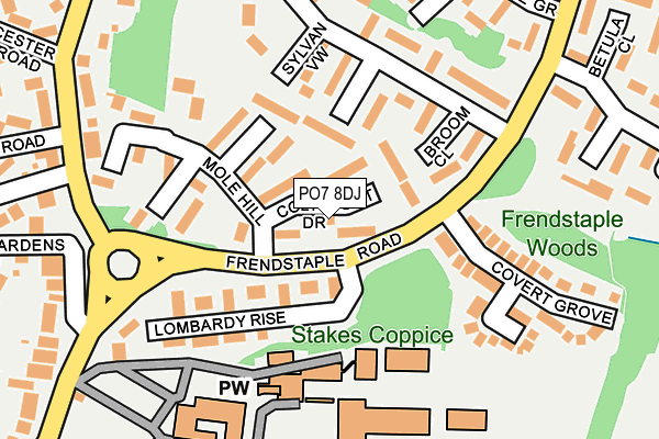 PO7 8DJ map - OS OpenMap – Local (Ordnance Survey) PO7 8DJ map - OS OpenMap – Local (Ordnance Survey)