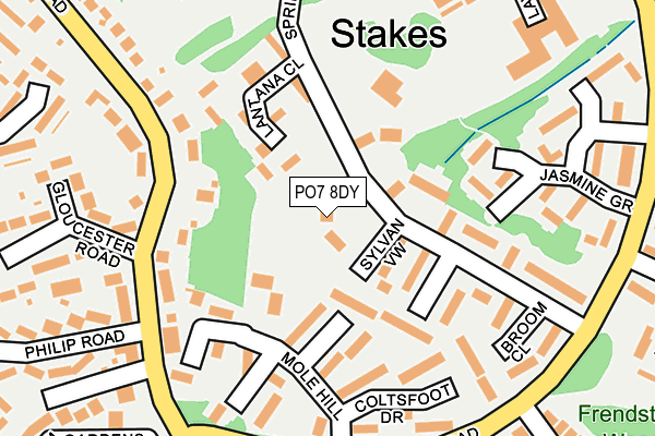 PO7 8DY map - OS OpenMap – Local (Ordnance Survey) PO7 8DY map - OS OpenMap – Local (Ordnance Survey)