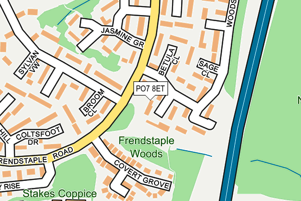 PO7 8ET map - OS OpenMap – Local (Ordnance Survey) PO7 8ET map - OS OpenMap – Local (Ordnance Survey)