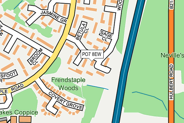 PO7 8EW map - OS OpenMap – Local (Ordnance Survey) PO7 8EW map - OS OpenMap – Local (Ordnance Survey)