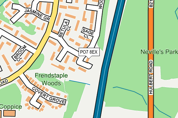 PO7 8EX map - OS OpenMap – Local (Ordnance Survey) PO7 8EX map - OS OpenMap – Local (Ordnance Survey)