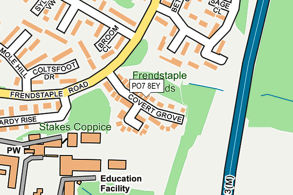 PO7 8EY map - OS OpenMap – Local (Ordnance Survey) PO7 8EY map - OS OpenMap – Local (Ordnance Survey)