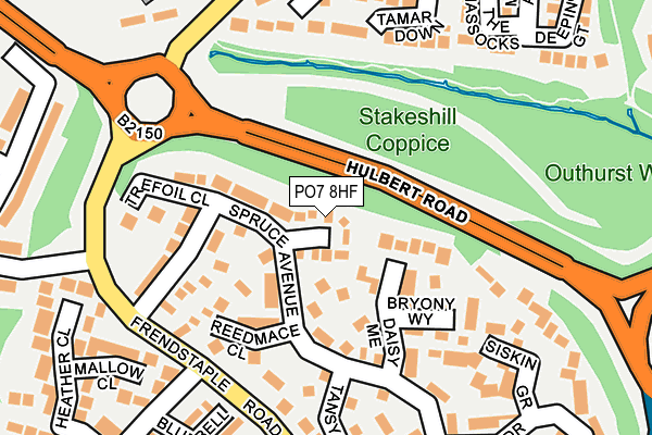 PO7 8HF map - OS OpenMap – Local (Ordnance Survey)