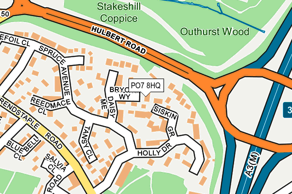 PO7 8HQ map - OS OpenMap – Local (Ordnance Survey) PO7 8HQ map - OS OpenMap – Local (Ordnance Survey)