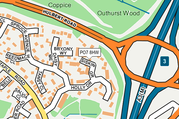 PO7 8HW map - OS OpenMap – Local (Ordnance Survey) PO7 8HW map - OS OpenMap – Local (Ordnance Survey)