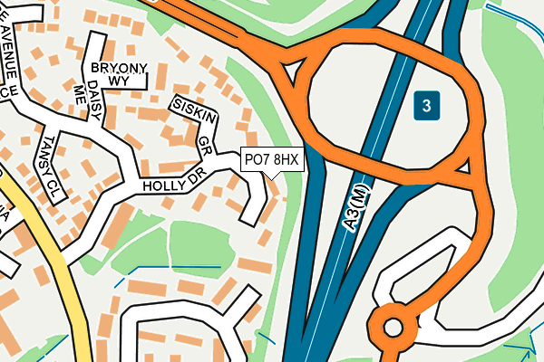 PO7 8HX map - OS OpenMap – Local (Ordnance Survey) PO7 8HX map - OS OpenMap – Local (Ordnance Survey)