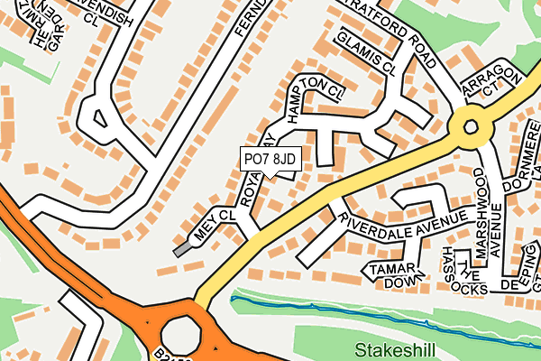 PO7 8JD map - OS OpenMap – Local (Ordnance Survey) PO7 8JD map - OS OpenMap – Local (Ordnance Survey)
