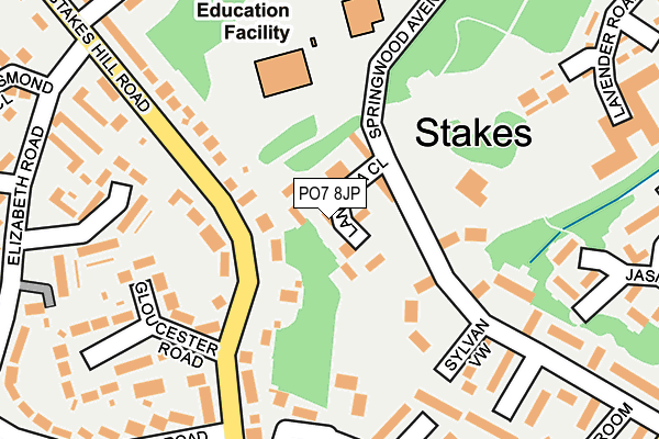 PO7 8JP map - OS OpenMap – Local (Ordnance Survey) PO7 8JP map - OS OpenMap – Local (Ordnance Survey)
