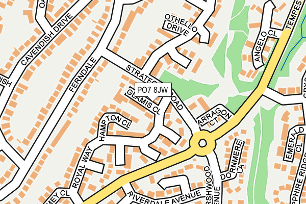 PO7 8JW map - OS OpenMap – Local (Ordnance Survey) PO7 8JW map - OS OpenMap – Local (Ordnance Survey)