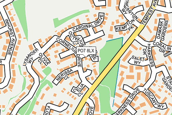 PO7 8LX map - OS OpenMap – Local (Ordnance Survey) PO7 8LX map - OS OpenMap – Local (Ordnance Survey)