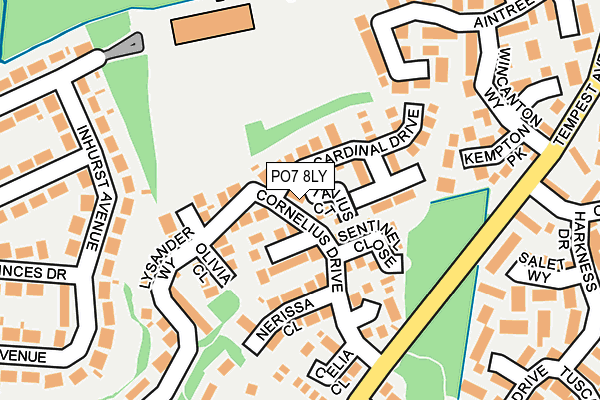 PO7 8LY map - OS OpenMap – Local (Ordnance Survey) PO7 8LY map - OS OpenMap – Local (Ordnance Survey)