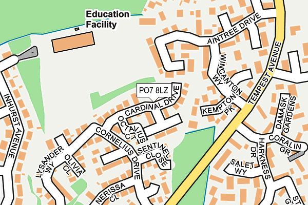 PO7 8LZ map - OS OpenMap – Local (Ordnance Survey) PO7 8LZ map - OS OpenMap – Local (Ordnance Survey)