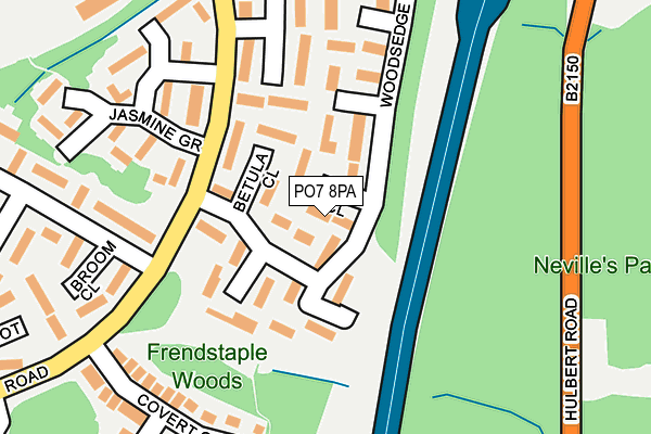 PO7 8PA map - OS OpenMap – Local (Ordnance Survey) PO7 8PA map - OS OpenMap – Local (Ordnance Survey)