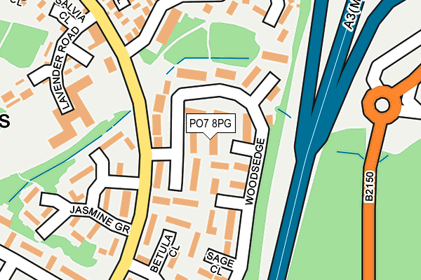 PO7 8PG map - OS OpenMap – Local (Ordnance Survey) PO7 8PG map - OS OpenMap – Local (Ordnance Survey)