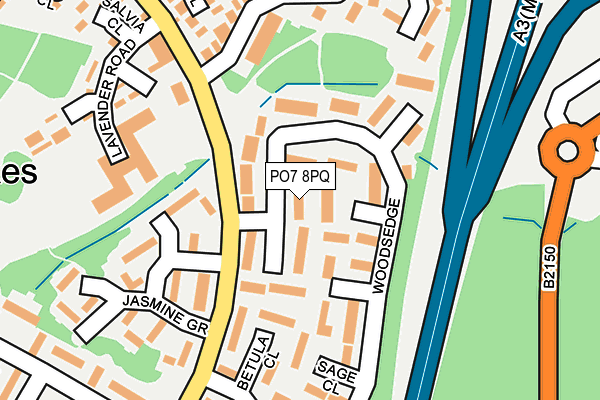 PO7 8PQ map - OS OpenMap – Local (Ordnance Survey) PO7 8PQ map - OS OpenMap – Local (Ordnance Survey)