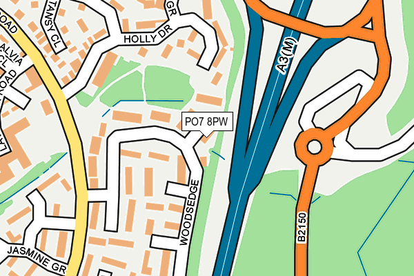 PO7 8PW map - OS OpenMap – Local (Ordnance Survey) PO7 8PW map - OS OpenMap – Local (Ordnance Survey)