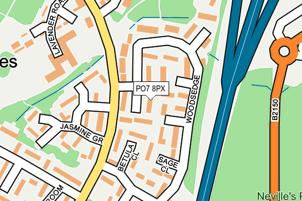 PO7 8PX map - OS OpenMap – Local (Ordnance Survey) PO7 8PX map - OS OpenMap – Local (Ordnance Survey)