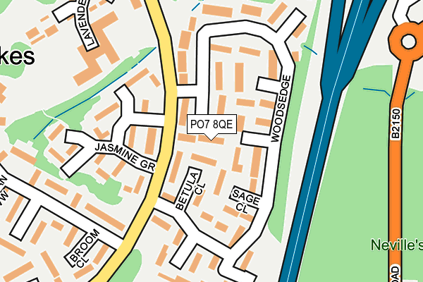 PO7 8QE map - OS OpenMap – Local (Ordnance Survey) PO7 8QE map - OS OpenMap – Local (Ordnance Survey)