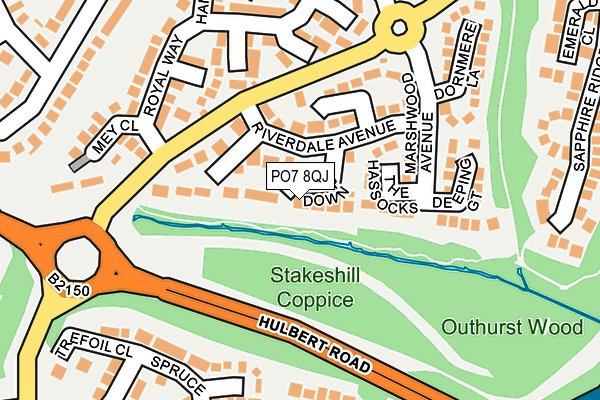 PO7 8QJ map - OS OpenMap – Local (Ordnance Survey)