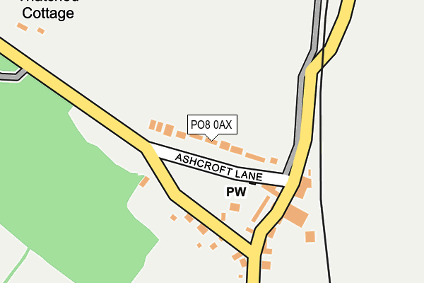 PO8 0AX map - OS OpenMap – Local (Ordnance Survey) PO8 0AX map - OS OpenMap – Local (Ordnance Survey)