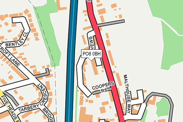 PO8 0BH map - OS OpenMap – Local (Ordnance Survey) PO8 0BH map - OS OpenMap – Local (Ordnance Survey)