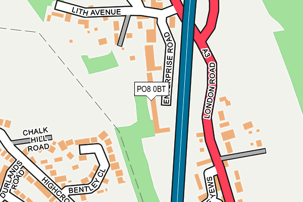 PO8 0BT map - OS OpenMap – Local (Ordnance Survey) PO8 0BT map - OS OpenMap – Local (Ordnance Survey)