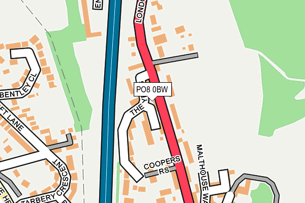 PO8 0BW map - OS OpenMap – Local (Ordnance Survey) PO8 0BW map - OS OpenMap – Local (Ordnance Survey)