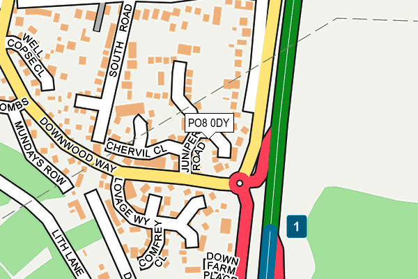 PO8 0DY map - OS OpenMap – Local (Ordnance Survey) PO8 0DY map - OS OpenMap – Local (Ordnance Survey)
