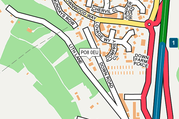 PO8 0EU map - OS OpenMap – Local (Ordnance Survey) PO8 0EU map - OS OpenMap – Local (Ordnance Survey)