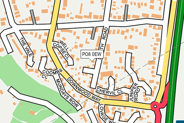 PO8 0EW map - OS OpenMap – Local (Ordnance Survey) PO8 0EW map - OS OpenMap – Local (Ordnance Survey)