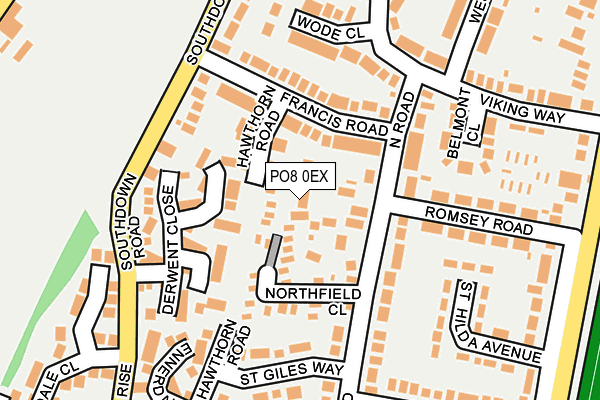 PO8 0EX map - OS OpenMap – Local (Ordnance Survey) PO8 0EX map - OS OpenMap – Local (Ordnance Survey)