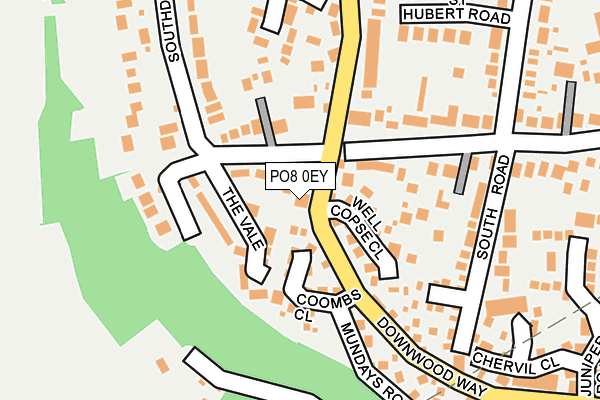 PO8 0EY map - OS OpenMap – Local (Ordnance Survey) PO8 0EY map - OS OpenMap – Local (Ordnance Survey)