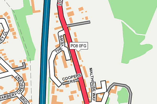 PO8 0FG map - OS OpenMap – Local (Ordnance Survey) PO8 0FG map - OS OpenMap – Local (Ordnance Survey)