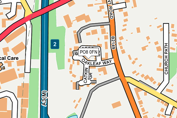 PO8 0FN map - OS OpenMap – Local (Ordnance Survey) PO8 0FN map - OS OpenMap – Local (Ordnance Survey)