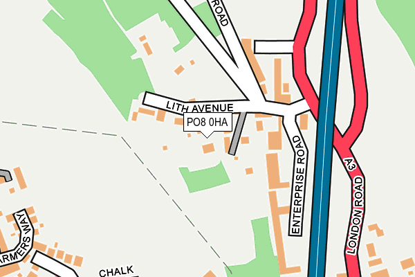 PO8 0HA map - OS OpenMap – Local (Ordnance Survey) PO8 0HA map - OS OpenMap – Local (Ordnance Survey)