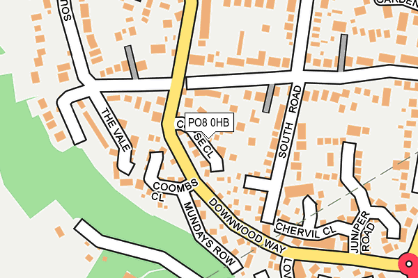PO8 0HB map - OS OpenMap – Local (Ordnance Survey) PO8 0HB map - OS OpenMap – Local (Ordnance Survey)