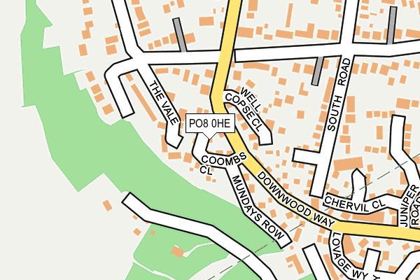 PO8 0HE map - OS OpenMap – Local (Ordnance Survey) PO8 0HE map - OS OpenMap – Local (Ordnance Survey)
