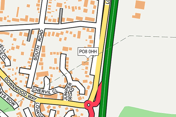 PO8 0HH map - OS OpenMap – Local (Ordnance Survey) PO8 0HH map - OS OpenMap – Local (Ordnance Survey)