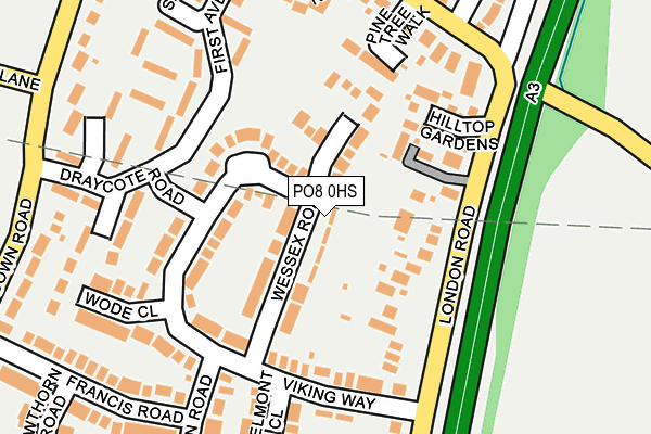PO8 0HS map - OS OpenMap – Local (Ordnance Survey) PO8 0HS map - OS OpenMap – Local (Ordnance Survey)