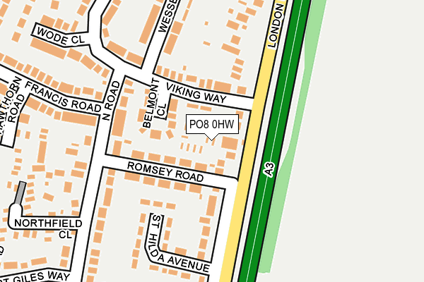 PO8 0HW map - OS OpenMap – Local (Ordnance Survey) PO8 0HW map - OS OpenMap – Local (Ordnance Survey)